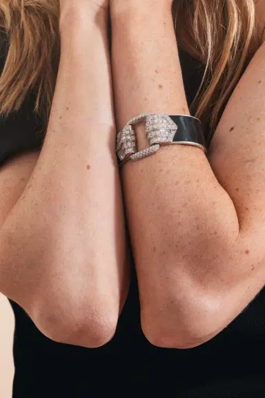 ANDREOLI Diamond Black Cuff Bracelet | Thumbnail 4
