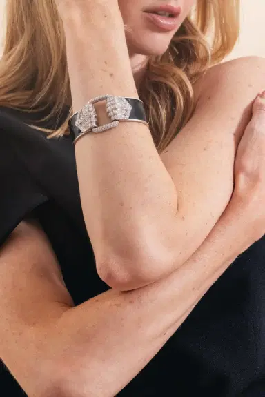 ANDREOLI Diamond Black Cuff Bracelet | Thumbnail 5