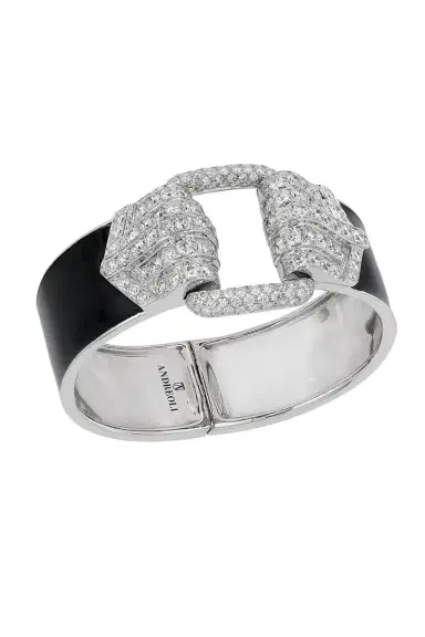 ANDREOLI Diamond Black Cuff Bracelet | Thumbnail 6