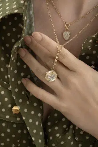 Foundrae Diamond Blossoms Small Mixed Belcher Necklace | Thumbnail 2 Foundrae Diamond Blossoms Small Mixed Belcher Necklace | Thumbnail 2