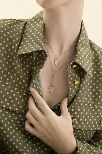 Foundrae Diamond Blossoms Small Mixed Belcher Necklace | Thumbnail 3 Foundrae Diamond Blossoms Small Mixed Belcher Necklace | Thumbnail 3