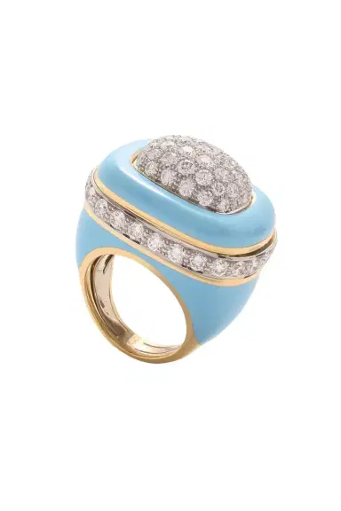 DAVID WEBB Diamond Blue Cabana Ring | Thumbnail 1 DAVID WEBB Diamond Blue Cabana Ring | Thumbnail 1