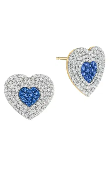 PHILLIPS HOUSE Diamond Blue Sapphire Infinity Heartbeat Stud Earrings | Thumbnail 1 PHILLIPS HOUSE Diamond Blue Sapphire Infinity Heartbeat Stud Earrings | Thumbnail 1