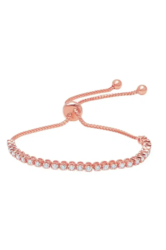 GRAZIELA Diamond Bolo Bracelet - Rose Gold