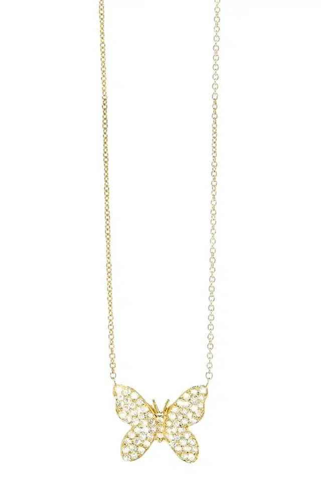 Sydney Evan Diamond Butterfly Necklace
