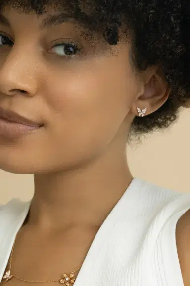 LISA NIK Diamond Butterfly Stud Earrings | Thumbnail 2 LISA NIK Diamond Butterfly Stud Earrings | Thumbnail 2