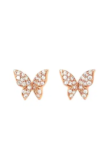 LISA NIK Diamond Butterfly Stud Earrings | Thumbnail 1 LISA NIK Diamond Butterfly Stud Earrings | Thumbnail 1