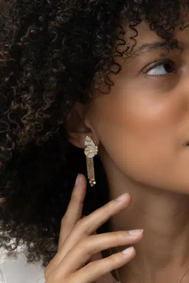 TANYA FARAH Diamond Butterfly Wing Earrings | Thumbnail 2 TANYA FARAH Diamond Butterfly Wing Earrings | Thumbnail 2