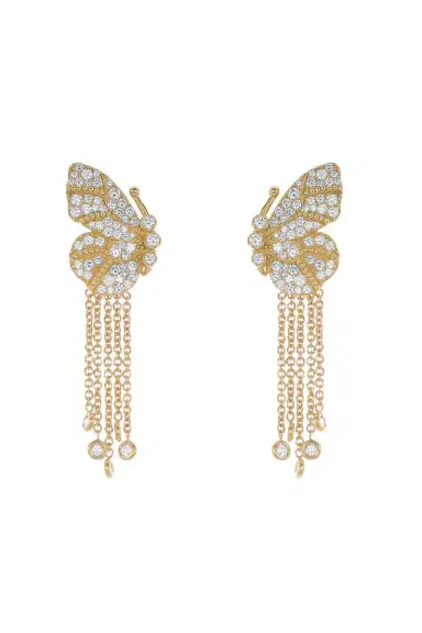 TANYA FARAH Diamond Butterfly Wing Earrings | Thumbnail 1 TANYA FARAH Diamond Butterfly Wing Earrings | Thumbnail 1