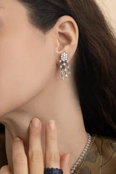 ANDREOLI Diamond Chandelier Earrings | Thumbnail 3
