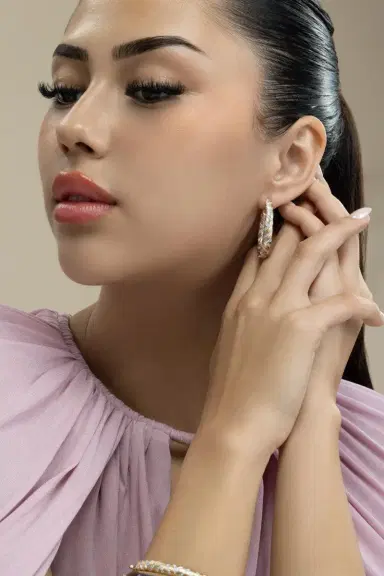 ARUNASHI Diamond Chevron Hoop Earrings | Thumbnail 2 ARUNASHI Diamond Chevron Hoop Earrings | Thumbnail 2