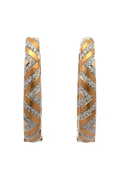 ARUNASHI Diamond Chevron Hoop Earrings | Thumbnail 1 ARUNASHI Diamond Chevron Hoop Earrings | Thumbnail 1