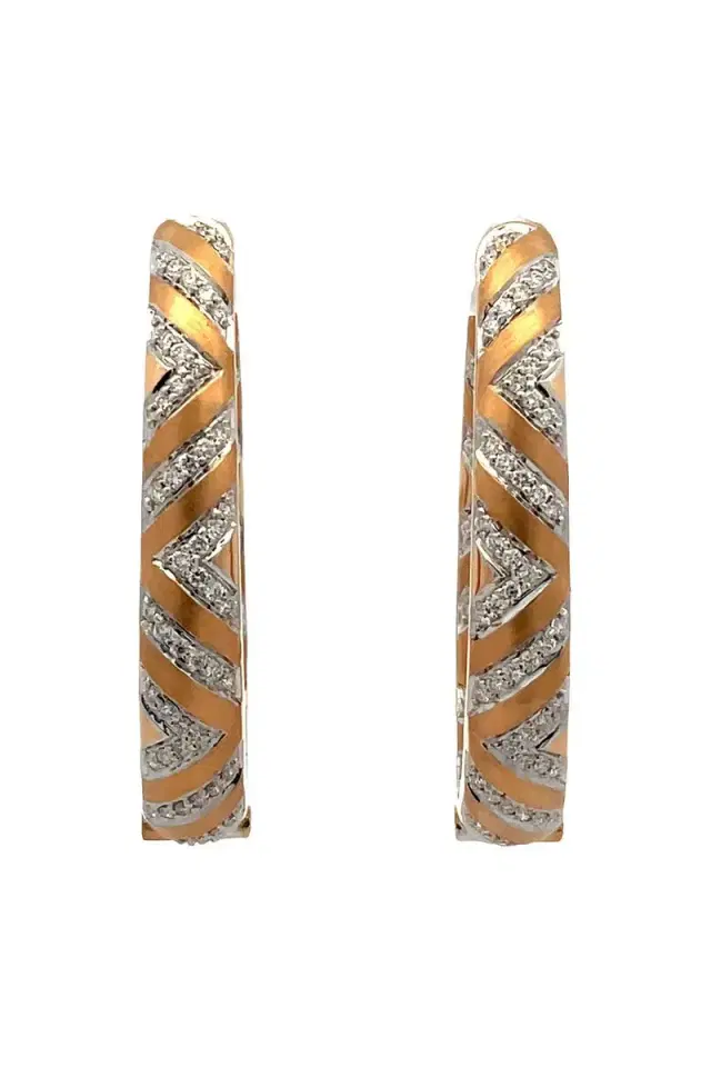 ARUNASHI Diamond Chevron Hoop Earrings
