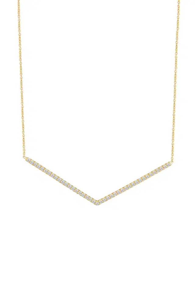 LISA NIK Diamond Chevron Necklace
