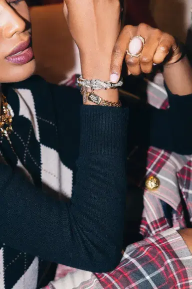 Uniform Object Diamond Curb Chain Bracelet | Thumbnail 3
