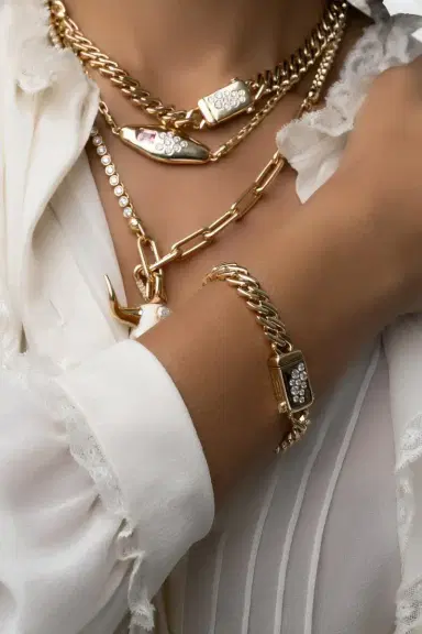 Uniform Object Diamond Curb Chain Bracelet | Thumbnail 4