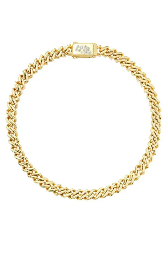 Uniform Object Diamond Curb Chain Necklace