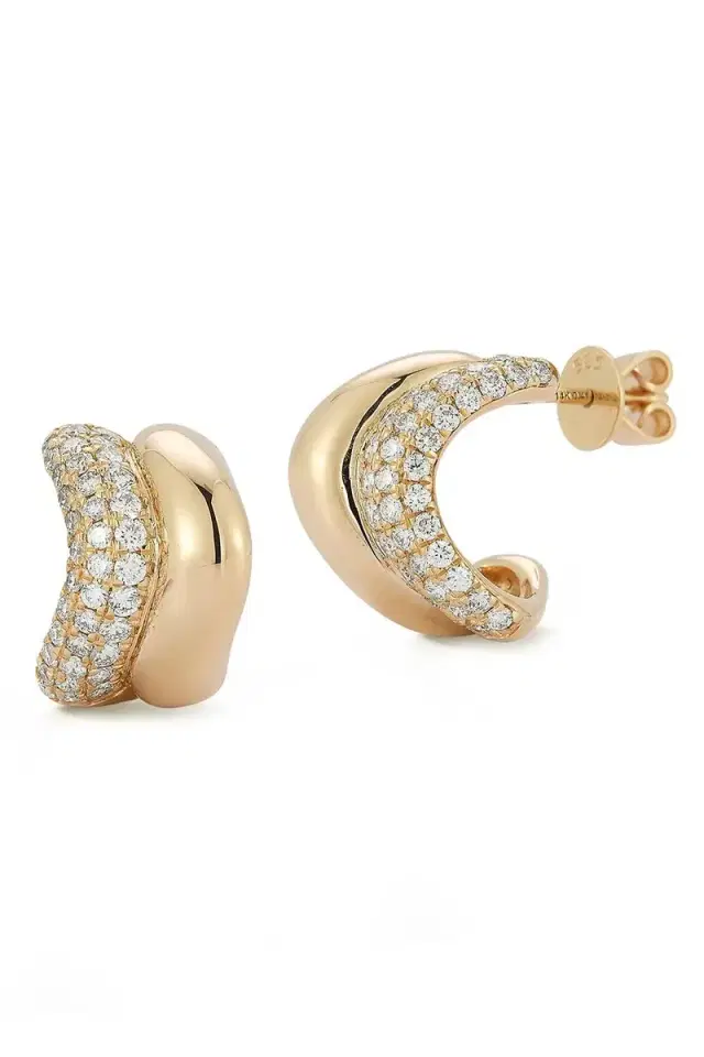 DANA REBECCA DESIGNS Diamond Cynthia Rose Huggie Earrings