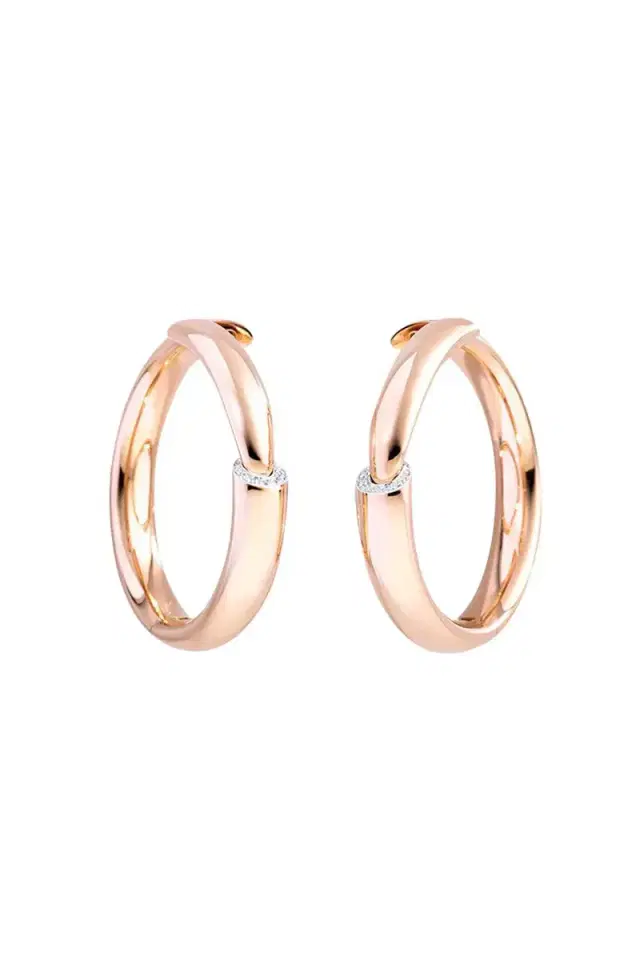 Vhernier Diamond Dial Hoop Earrings