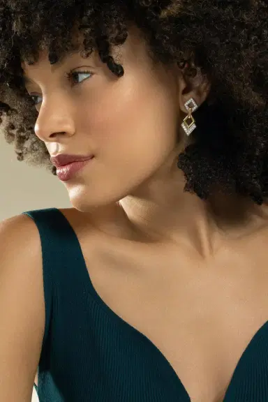 DAVID WEBB Diamond Double Drop Earrings | Thumbnail 2