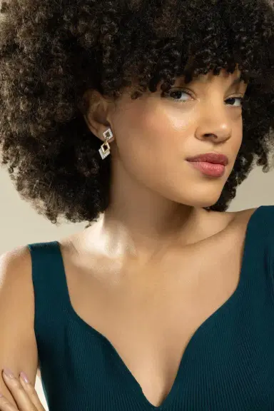 DAVID WEBB Diamond Double Drop Earrings | Thumbnail 3