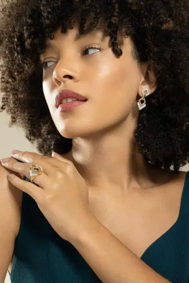 DAVID WEBB Diamond Double Drop Earrings | Thumbnail 4
