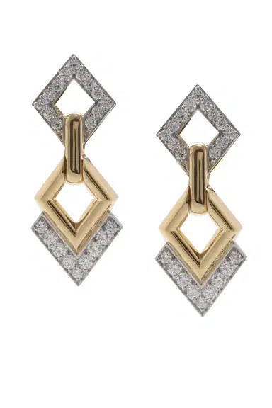 DAVID WEBB Diamond Double Drop Earrings | Thumbnail 1