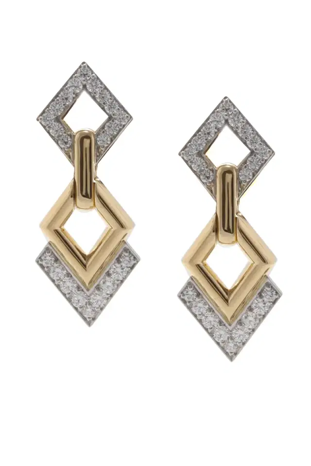 DAVID WEBB Diamond Double Drop Earrings