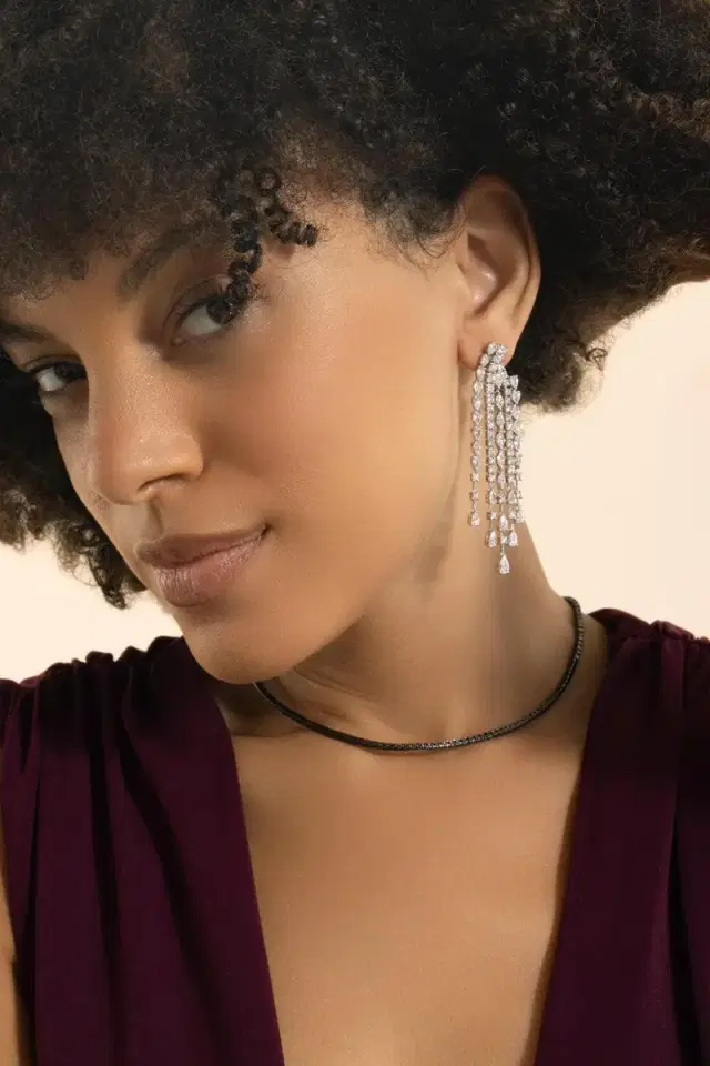 STEFERE Diamond Drop Chandelier Earrings