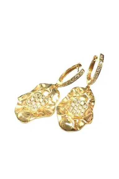 STEFERE Diamond Drop Circle Hoop Earrings | Thumbnail 1 STEFERE Diamond Drop Circle Hoop Earrings | Thumbnail 1
