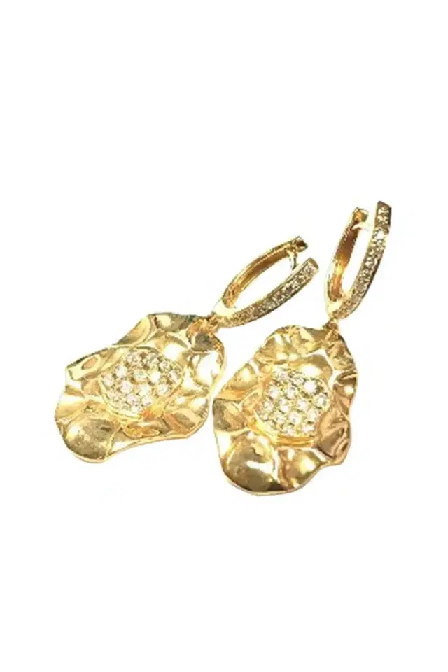 STEFERE Diamond Drop Circle Hoop Earrings