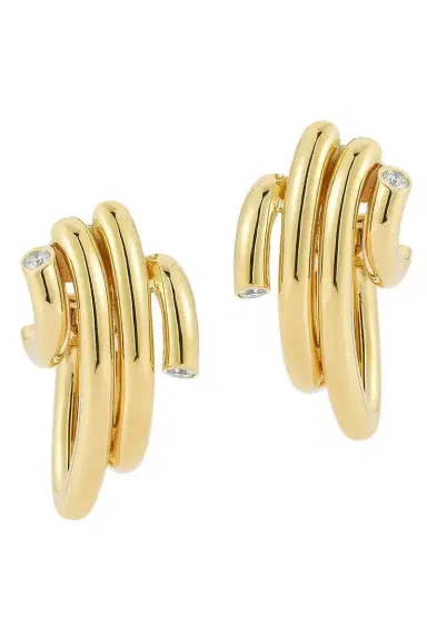 WALTERS FAITH Diamond End Thoby Spiral Earrings | Thumbnail 1 WALTERS FAITH Diamond End Thoby Spiral Earrings | Thumbnail 1