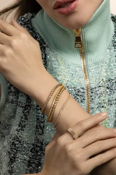 ROBERTO DEMEGLIO Diamond Extensible Stretch Tennis Bracelet - Yellow Gold | Thumbnail 2
