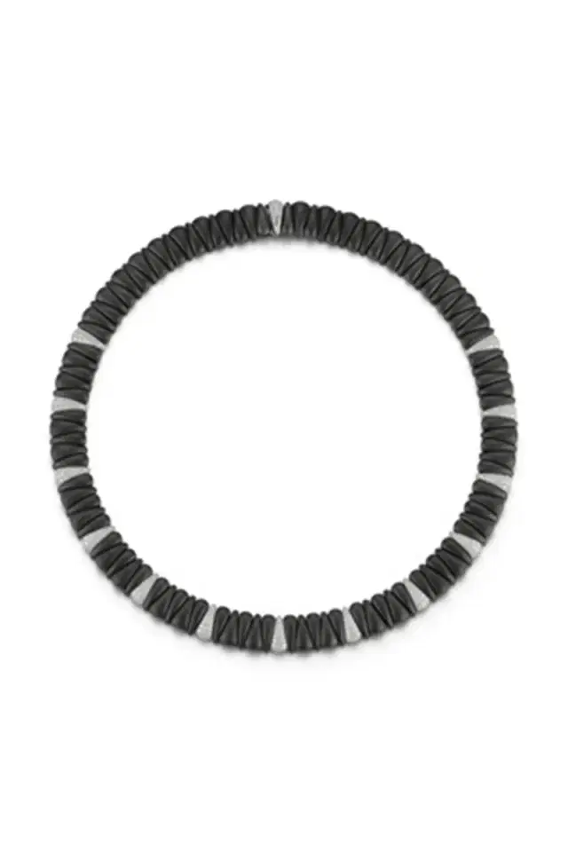 ROBERTO DEMEGLIO Diamond Extra Small Matte Black Thirteen Section  Artiglio Necklace