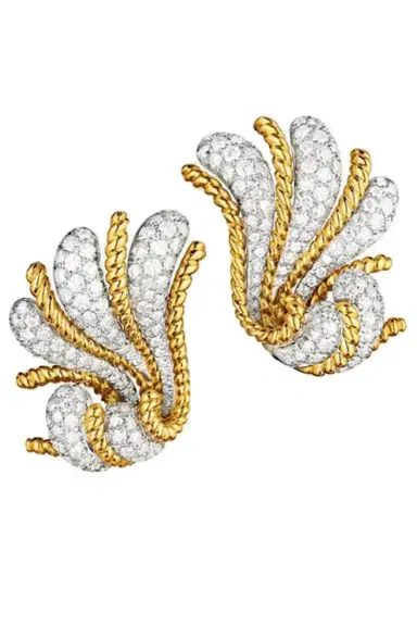 VERDURA Diamond Fan Earrings | Thumbnail 1