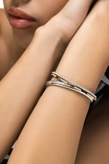ROBERTO DEMEGLIO Diamond Five Section Pura Shiny Stretch Bracelet | Thumbnail 2