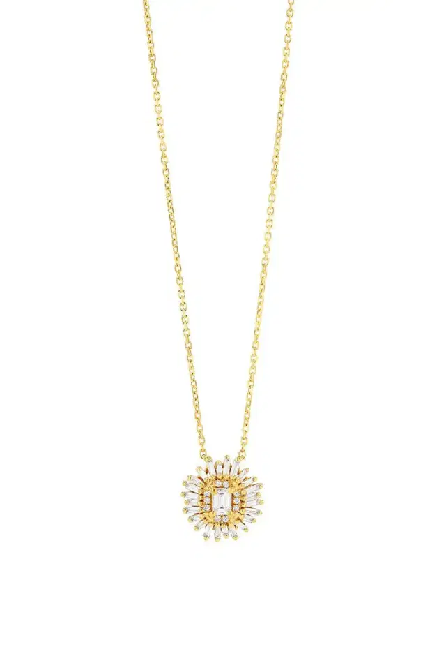 Suzanne Kalan Diamond Flower Pendant Necklace