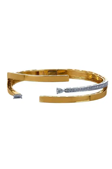 YEPREM Diamond Four Line Open Bracelet | Thumbnail 1