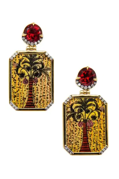 Silvia Furmanovich Diamond Garnet Egypt Miniature Painting Earrings | Thumbnail 1 Silvia Furmanovich Diamond Garnet Egypt Miniature Painting Earrings | Thumbnail 1