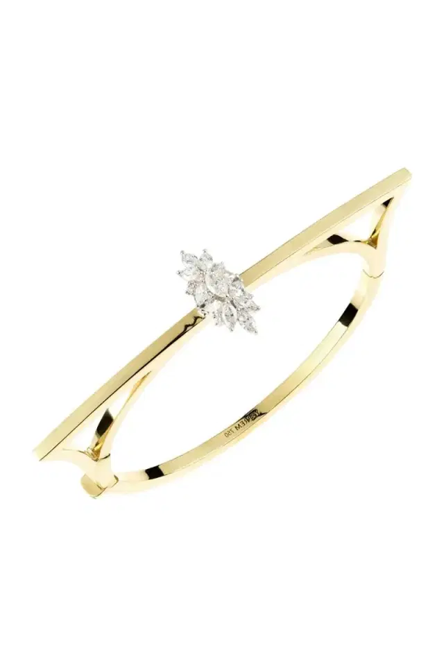 YEPREM Diamond Golden Strada Bangle Bracelet