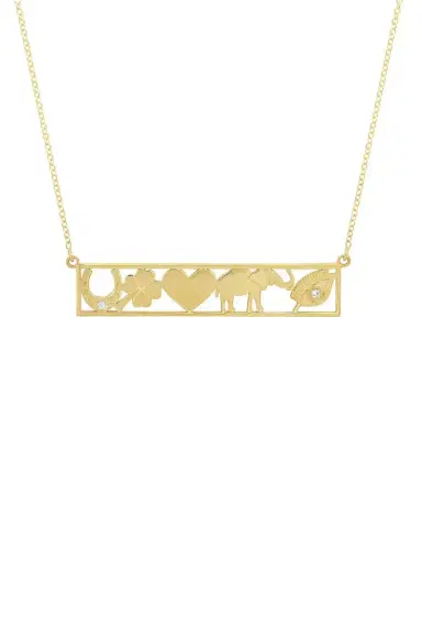 Jennifer Meyer Diamond Good Luck Bar Necklace | Thumbnail 1