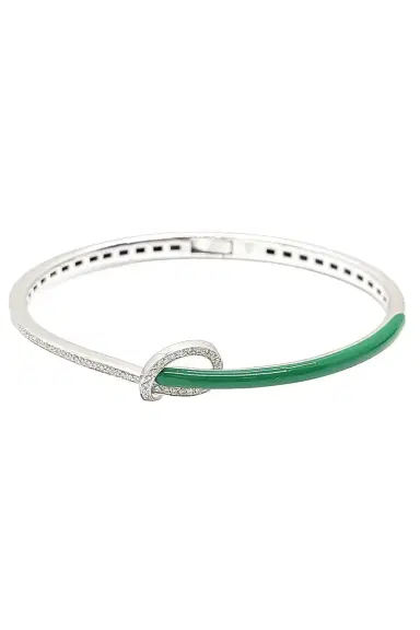 ANDREOLI Diamond Green Knot Bracelet | Thumbnail 1