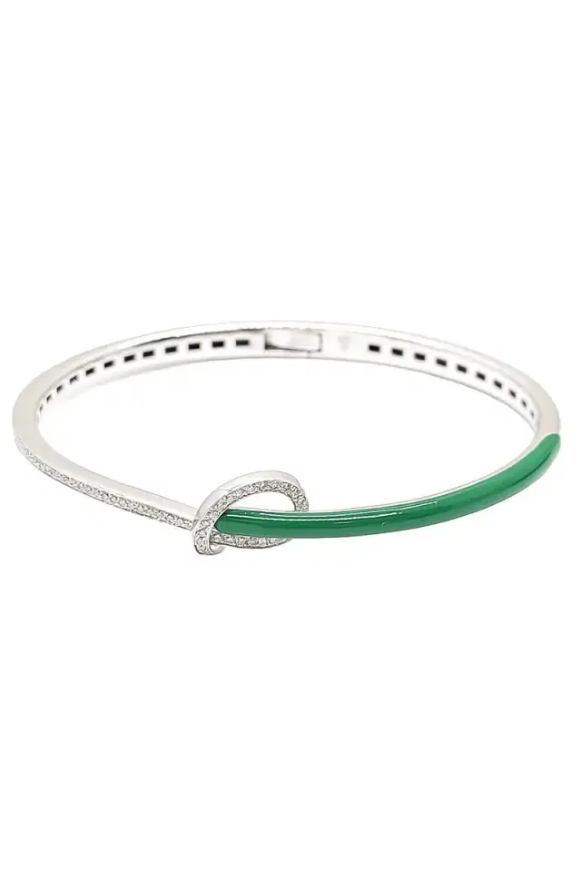 ANDREOLI Diamond Green Knot Bracelet