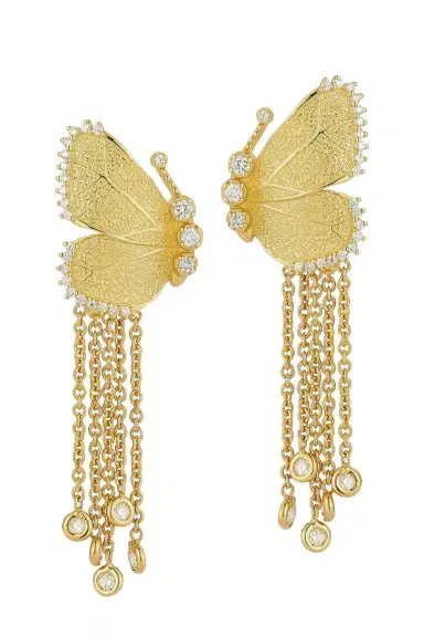 TANYA FARAH Diamond Half Wing Butterfly Earrings | Thumbnail 1