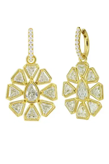 SUTRA Diamond Halo Shield Earrings | Thumbnail 1 SUTRA Diamond Halo Shield Earrings | Thumbnail 1