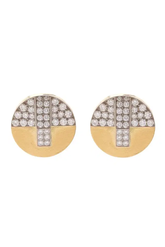 DAVID WEBB Diamond Hammered Avenue Earrings