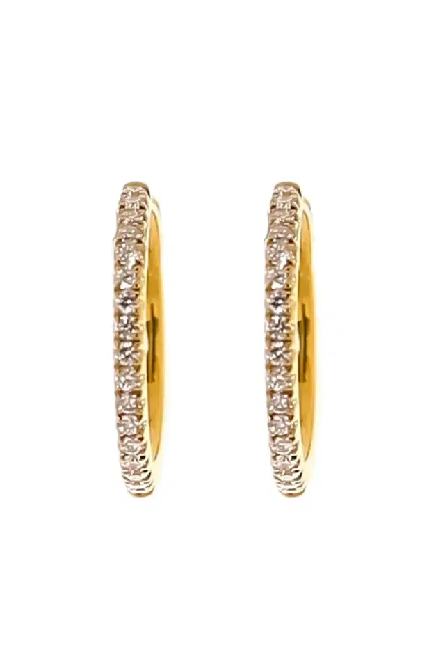 LISA NIK Diamond Hinge Hoop Earrings