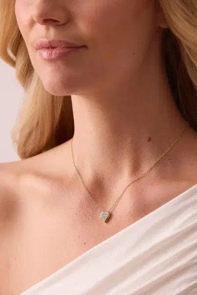 SARA WEINSTOCK Diamond Honey Comb Heart Necklace | Thumbnail 2