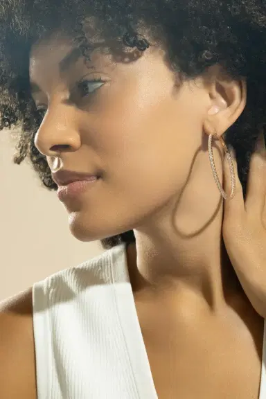 ANDREOLI Diamond Hoop Earrings | Thumbnail 2