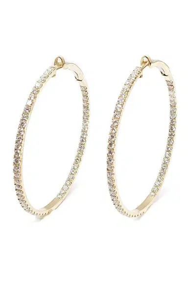 ANDREOLI Diamond Hoop Earrings | Thumbnail 1
